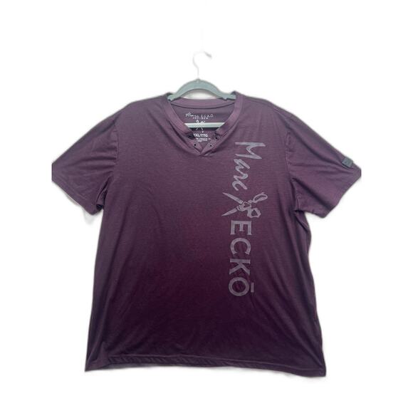 Marc Ecko T-Shirt Men’s Size XXL V-Neck Purple Cut Sew Large Logo Graphic Tee - Picture 2 of 14